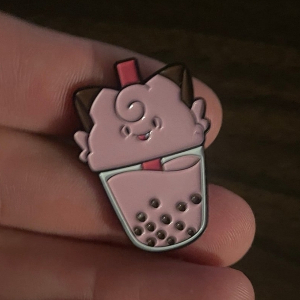 Pokemon Clefairy Bubble Tea Enamel Pin